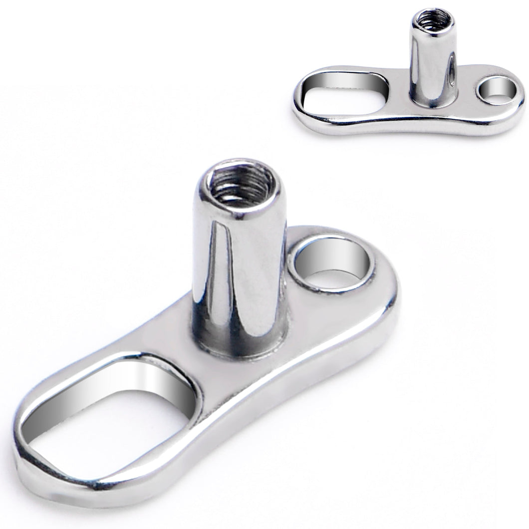 16G 2.5mm Rise 2 Hole Implant Grade Titanium Dermal Anchor Base