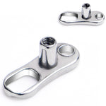 16G 2mm Rise 2 Hole Implant Grade Titanium Dermal Anchor Base
