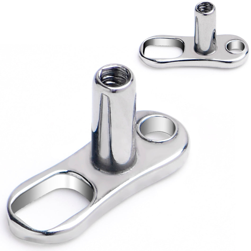 16G 3mm Rise 2 Hole Implant Grade Titanium Dermal Anchor Base