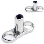 14G 3mm Rise Center Post Implant Grade Titanium Dermal Anchor Base