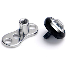 16G 4mm Gem Bezel Black Top 3 Hole Dermal Implant Grade Titanium Anchor Base