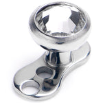 16G 4mm Gem Bezel Top 3 Hole Dermal Implant Grade Titanium Anchor Base
