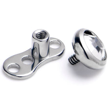 16G 4mm Gem Bezel Top 3 Hole Dermal Implant Grade Titanium Anchor Base