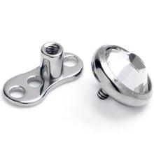 16G 5mm Gem Bezel Top 3 Hole Dermal Implant Grade Titanium Anchor Base