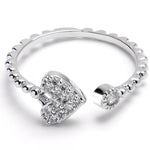 Midi Ring Clear Gem Delicate Sparkle Heart Toe Ring