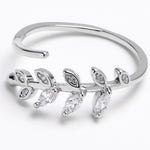 Midi Ring Clear CZ Gem Leaves And Branch Toe Ring