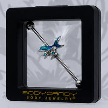 14G Blue Gem Blue Mermaid Tail Star Industrial Barbell 38mm