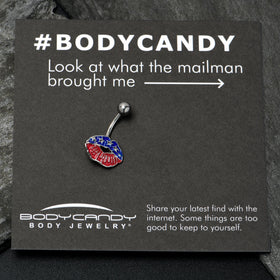 Patriotic Kissy Lips Belly Ring
