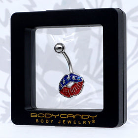 Patriotic Kissy Lips Belly Ring