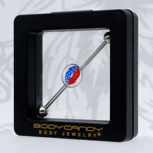 14G Inlay Patriotic Kissy Lips Industrial Barbell 38mm