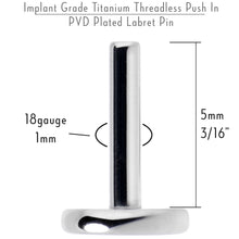 18G 5mm ASTM F-136 Implant Grade Titanium Threadless Post Only Labret