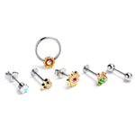 16G 3/8 5/16 Aurora Gem Bee Flower Labret BCR Cartilage Curation Set of 6