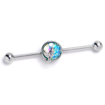 14G Mermaid Blue Scale Tail Industrial Barbell 38mm