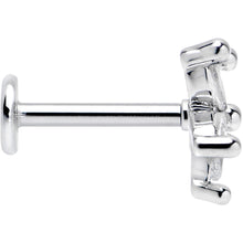 16G 5/16 Clear CZ Gem Flower Fantastic Internally Threaded Labret