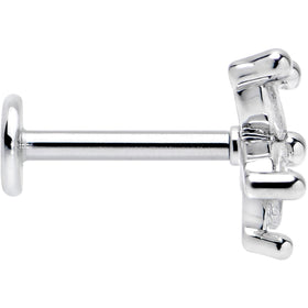 16G 5/16 Clear CZ Gem Flower Fantastic Internally Threaded Labret