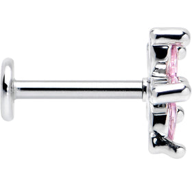 16G 5/16 Pink CZ Gem Flower Fantastic Internally Threaded Labret