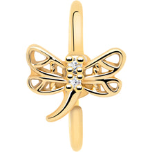 20G 5/16 Clear Gem Gold Tone Filigree Dragonfly Nose Hoop