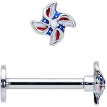 16G 5/16 Patriotic Pinwheel Labret Monroe Tragus