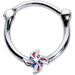 16G 3/8 Patriotic Pinwheel Cartilage Clicker