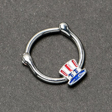 16G 3/8 Patriotic Uncle Sam Top Hat Cartilage Clicker
