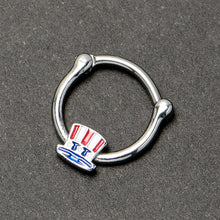 16G 3/8 Patriotic Uncle Sam Top Hat Cartilage Clicker
