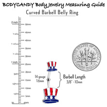 Patriotic Uncle Sam Top Hat Double Mount Belly Ring