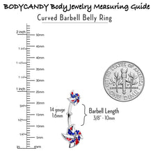 Patriotic Pinwheel Double Mount Belly Ring