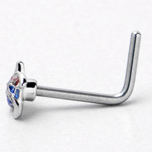 20G 7mm Patriotic Pinwheel L Shape Nose Ring
