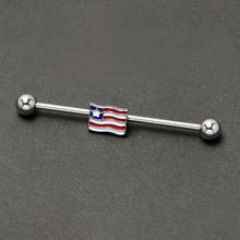 14G Patriotic Flag Industrial Barbell 38mm