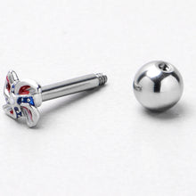 16G 1/4 Patriotic Pinwheel Cartilage Tragus Earring
