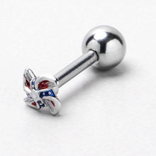 16G 1/4 Patriotic Pinwheel Cartilage Tragus Earring