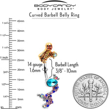 Aurora Gem Abstract Mermaid Double Mount Belly Ring