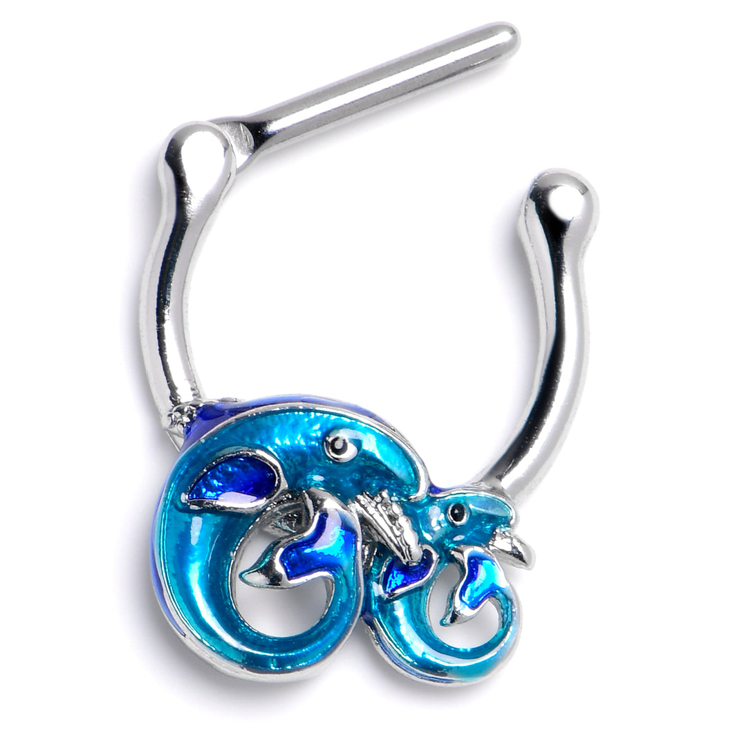 16G 5/16 Dolphins Blue Beauty Cartilage Clicker