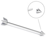 14G Internally Threaded Flying Arrow Industrial Barbell 38mm