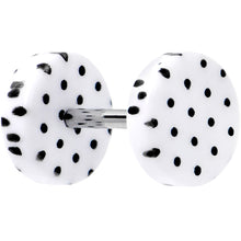16G White Acrylic Polka Dots Black Cheater Plug Set