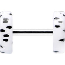 16G White Acrylic Polka Dots Black Cheater Plug Set