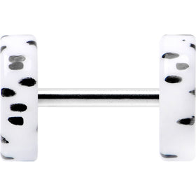 16G White Acrylic Polka Dots Black Cheater Plug Set