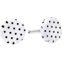 16G White Acrylic Polka Dots Black Cheater Plug Set