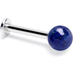 14G 3/8 Blue Lapis Natural Stone Labret Tragus Earring
