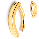 14G 3/8 Gold Tone ASTM F-136 Implant Grade Titanium Hinged Hoop Belly Ring