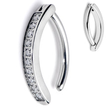 14G 1/2 CZ ASTM F-136 Implant Grade Titanium Hinged Hoop Belly Ring