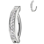 14G 1/2 CZ ASTM F-136 Implant Grade Titanium Hinged Hoop Belly Ring