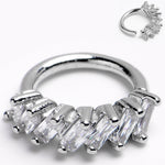 16G 5/16 Princess Cubic Zirconia Bendable Hoop