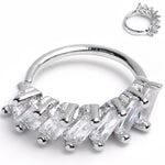 20G 5/16 Princess Cubic Zirconia Bendable Hoop