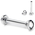 16G 5/16 Clear CZ Gem ASTM F-136 Implant Grade Titanium Internally Threaded Labret