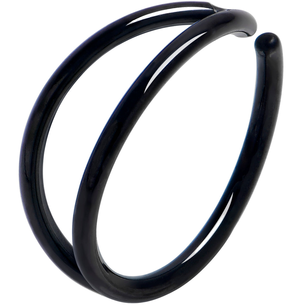 20G 5/16 Black Double Nose Hoop