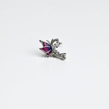 20G 7mm Clear Gem Purples Dazzling Butterfly L Shape Nose Ring