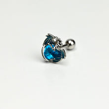 16G 5/16 Blue CZ Gem Heart Of Dragon Cartilage Tragus Earring