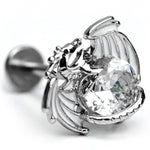 16G 5/16 Clear Gem Heart of Dragon Labret Monroe Tragus