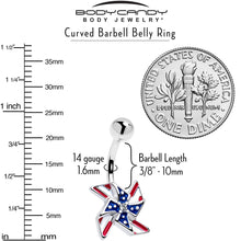 Clear Gem Festive Patriotic Pinwheel Belly Ring